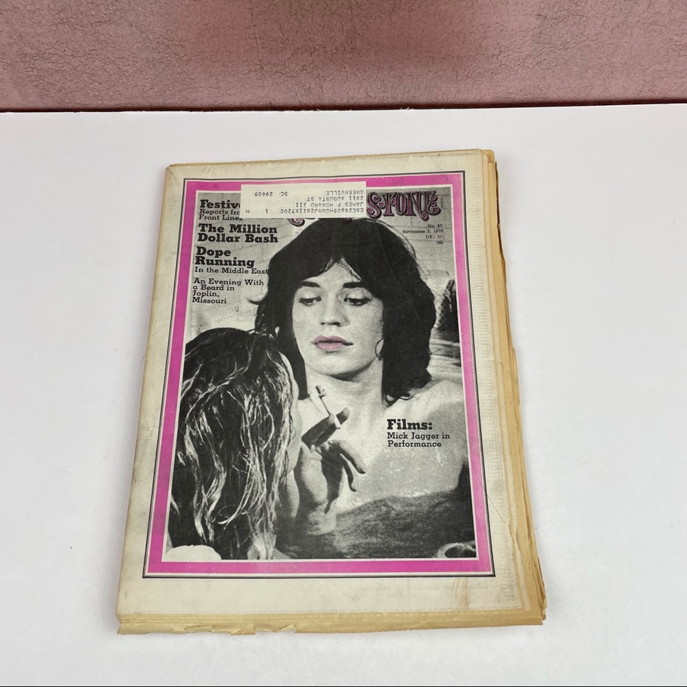 Vintage Rolling Stone Magazine Mick Jagger September 3, 1970 Music Art History